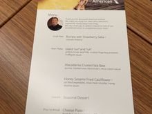 Menu - surf and turf was out, though I didn’t want it anyway.