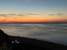 Sunset over Chesapeake Bay Bridge Tunnel (from balcony)