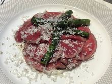 Beef carpaccio with truffle creme fraiche 