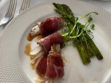 I enjoyed the beef, the asparagus was good.
