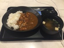I had miso soup and chicken  curry 