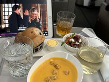 Carrot soup was very flavourful 