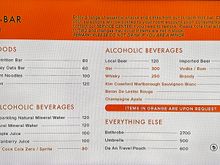 Mini-bar price list on TV (Provided by TV only)