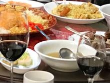 Some of the spread at family dinner