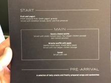 Breakfast menu