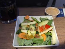 I swear Alaska owns a large interest in a kale farm. Right next to the sweet potato farm. And not impressed with this redeye salad, though the dressing is pretty tasty… the Brusselin’ was way better. 