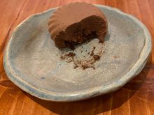 Showing the almond & hazelnut middle 