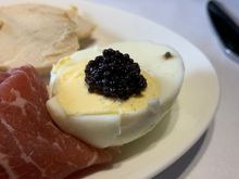 close up on the vegan caviar. 