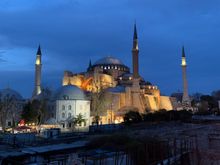 The Hagia Sophia (with an archaeological dig next to the hotel in the foreground)