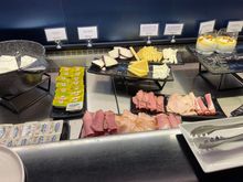 Cheese and meats, regularly restocked