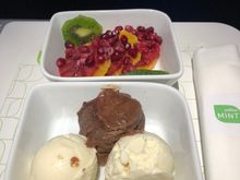 Fresh fruit and ice cream