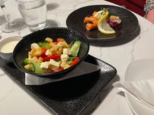 Greek salad & salmon starter