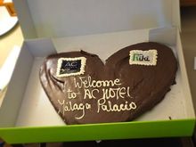 A very large welcome cake