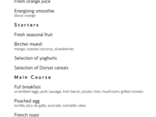 BREAKFAST MENU