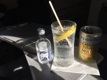 Pre-meal drinks were served at Norra operated flight 