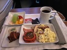 American breakfast. 
