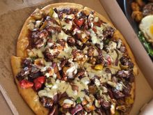 Pizza for lunch - massive amounts of toppings