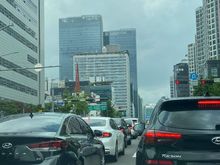 Driving in.