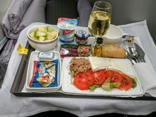 Low sodium meal, replaced the original pre-landing snack which was a selection of cold cuts and manchego... 