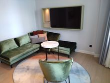 Seating area with large tv
