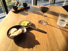 Millen restaurant, bread with olive butter. 