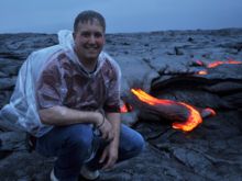 Here I am just in front of the lava flow