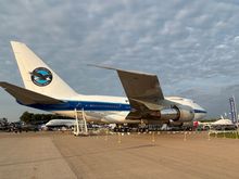 Boeing 747SP belonging to Pratt and Whitney, celebrating 100 years since the founding of the company 