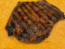 Getting ready to slice the flank steak