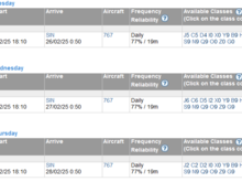 See the flights (excluding codeshares, i.e. bare metal)