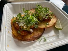 Quirk Rooftop: shrimp tacos (the tortillas were a little odd but the filling delicious)