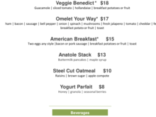 Here’s the breakfast menu