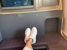 I'm 5'4" - if you are taller, thats the cubby on the right where your feet go.