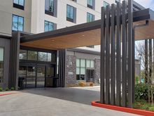 Main entrance - faces away from Doubletree
