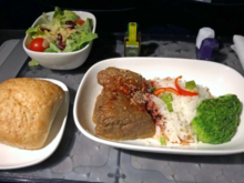 Tender Short Ribs. Cold Roll. Decent salad. Miss appetizer on this route...also sundae cart.