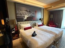 Twin bed room. Table is to the right of this picture