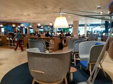 Seating in the Schengen Crown Lounge in Amsterdam airport 