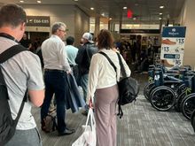 This was last Sunday at the YYZ INTL MLL. A lot of kids. Summer season has begun. What was strange was once I entered there were lots of seats. Almost like it’s not a seat issue but a crowd control issue. 