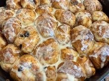 Home made monkey bread (well, I used frozen bread dough) but I did the rest. 