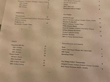 Restaurant menu.
