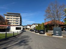 The entrance to the hotel. It is about a 10 minute walk from the Lenggries train station. Parking is available nearby for free or in the underground parking for 11 EUR per day.