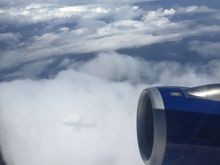 Nice shadow below Malta to LGW 