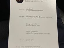 American Airlines Menu OGG-DFW