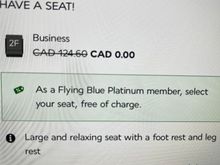 So it starts....thank goodness I have status, this is a lot of money for advanced seat selection in Canadian funds.