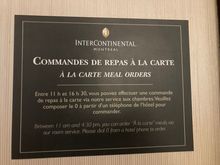 Possible to order food at extra $ to be consumed in the lounge 