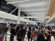 This was the PreCheck line. It was long and we waited a good 10 minutes.