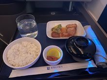 Pre-Landing Meal Service | Japanese Option of Grilled Fish w/ Rice and Several Side Dishes