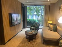 One of two sitting areas in the Emerald Suite