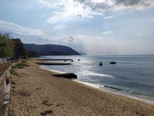 Waterfront of Ouranoupolis, looking down the Athos Peninsula
