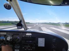 Taxiing out to the head of the runway at Mönchengladbach airport 