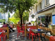 Outdoors at the Baccara bar in Montreux 